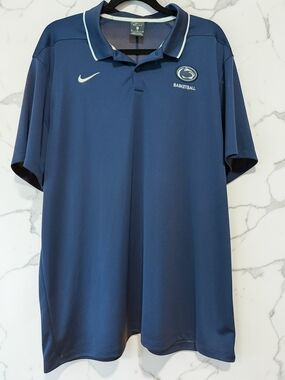 Nike Dri-FIT Polo Shirt Mens XL Penn State Basketball Nittany Lions Blue